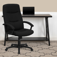 Flash Furniture High Back Black Fabric Executive Swivel Office Chair BT-134A-BK-GG